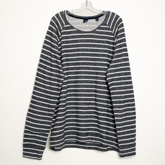 ✨Scotch & Soda Sweatshirt Striped Crewneck French Terry Cotton Linen Black White - Picture 3 of 12